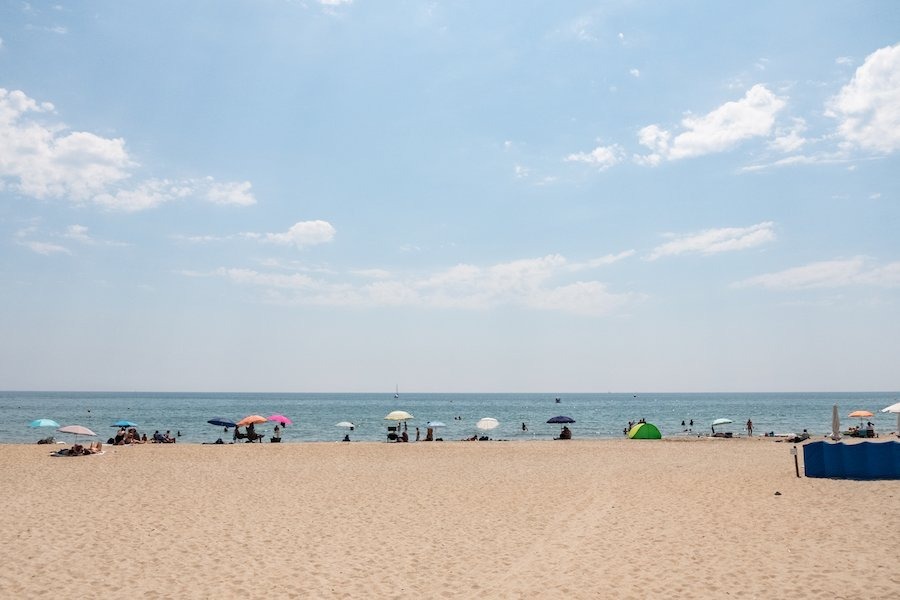 Sandy beach on the Mediterranean coast near Sète