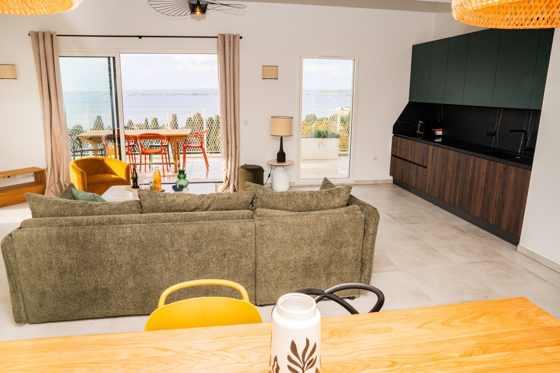 Living room with terrace view